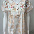 Orange Pleated Boutique Cotton Nightgown