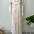 Orange Pleated Boutique Cotton Nightgown