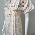 Orange Pleated Boutique Cotton Nightgown