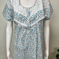 Sky Blue Polyester Cotton Women's Nighty