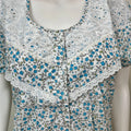 Sky Blue Polyester Cotton Women's Nighty