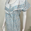 Sky Blue Polyester Cotton Women's Nighty