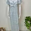 Sky Blue Polyester Cotton Women's Nighty