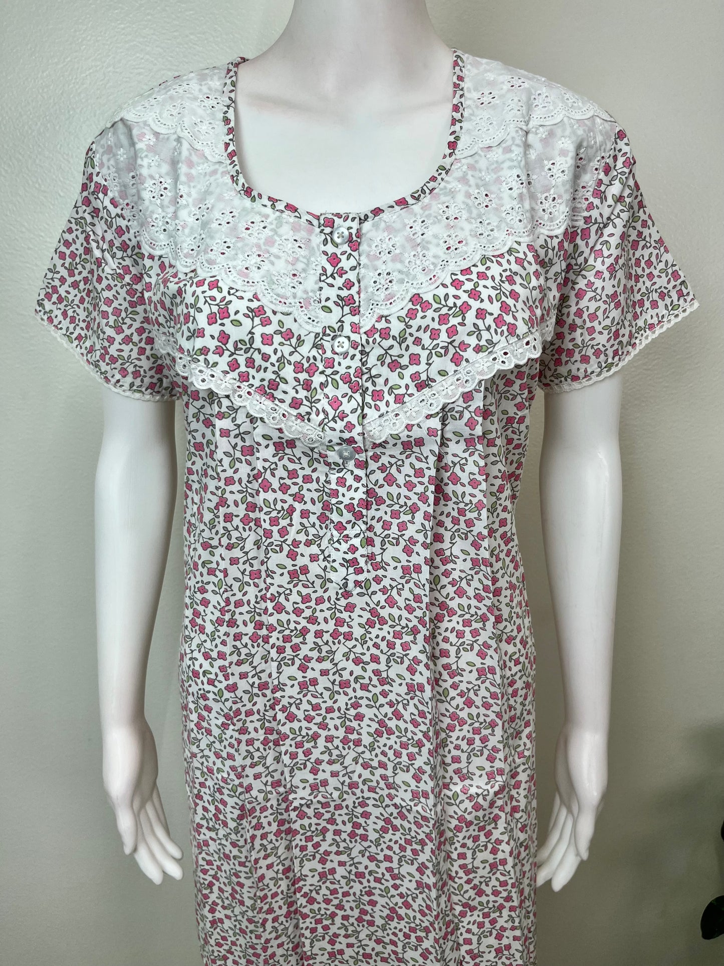 Pink Polyester Cotton Elegant Nighty