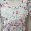 Pink Floral Polyester Cotton Elegant Nighty