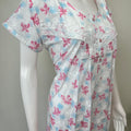 Pink Floral Polyester Cotton Elegant Nighty