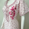 Boutique Cotton Nightgown with Elegant Embroidery