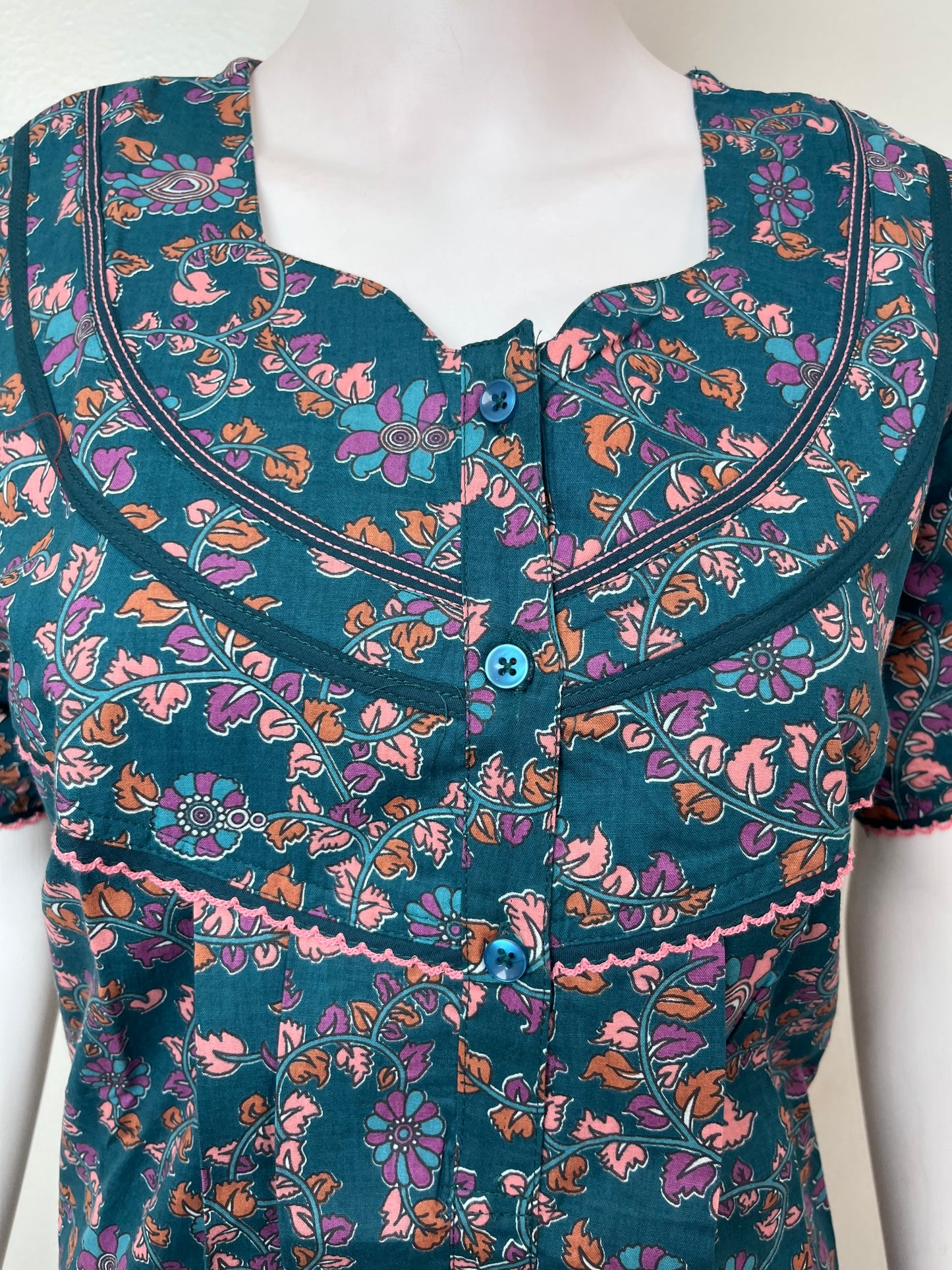 Blue Pure Cotton Nighty Soft & Comfortable