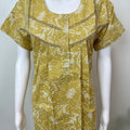 Yellow Pleated 100% Cotton Nighty