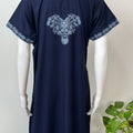 Navy Blue Delicate Embroidery Bizzylizzy Nighty