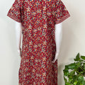 Red Classic Embroidered Pure Cotton Nightgown