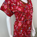 Red Pure Cotton Nightgown for Women