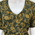 Bottle Green Floral Printed Cotton Nightgown