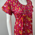 Hot Pink Embroidery 100% Pure Cotton Nighty Soft & Comfortable