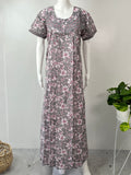 Grey Cambric Cotton Nightgown Comfortable & Elegant