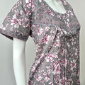 Grey Cambric Cotton Nightgown Comfortable & Elegant