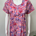 Pink & Blue Pure Cotton Nightgown for Women