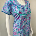 Sky Blue Pleated Cotton Nighty