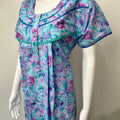 Sky Blue Pleated Cotton Nighty