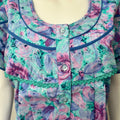Sky Blue Pleated Cotton Nighty