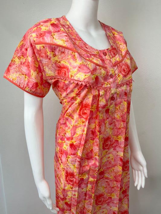 Pink & Orange 100% Cotton Nightgown Comfortable & Elegant