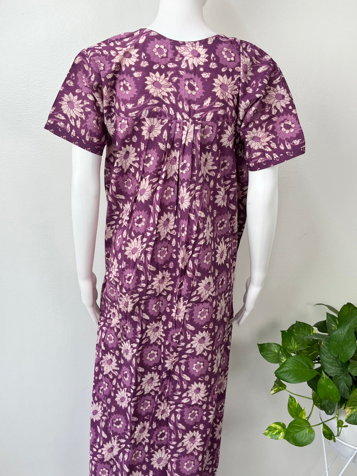 Purple Floral 100% Cotton Nighty Soft & Comfortable