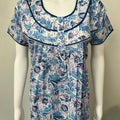 Sky Blue Printed 100% Cotton Nightgown