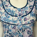 Sky Blue Printed 100% Cotton Nightgown
