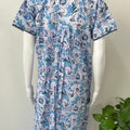 Sky Blue Printed 100% Cotton Nightgown