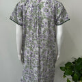 White & Purple Pure Cotton Nighty with Digital Print
