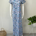 Sky Blue Printed 100% Cotton Nightgown