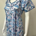 Sky Blue Printed 100% Cotton Nightgown