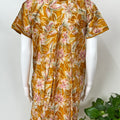 Mustard Pleated Cambric Cotton Women's Nightgown