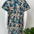 Teal Green Floral Cambric Cotton Nightgown