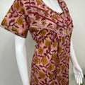 Maroon Pleated Cambric Cotton Nightgown