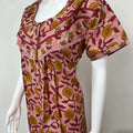 Maroon Pleated Cambric Cotton Nightgown