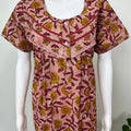 Maroon Pleated Cambric Cotton Nightgown