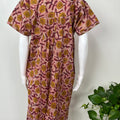 Maroon Pleated Cambric Cotton Nightgown