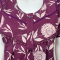 Purple Floral Printed Cambric Cotton Nightgown