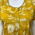Yellow Pleated Cambric Cotton Nighty for Women
