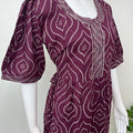 Wine Cambric Cotton Umbrella Style Nighty