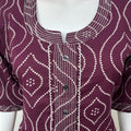 Wine Cambric Cotton Umbrella Style Nighty