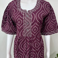 Wine Cambric Cotton Umbrella Style Nighty