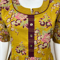 Mustard Frock Style Cambric Cotton Nighty for Women