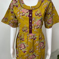 Mustard Frock Style Cambric Cotton Nighty for Women