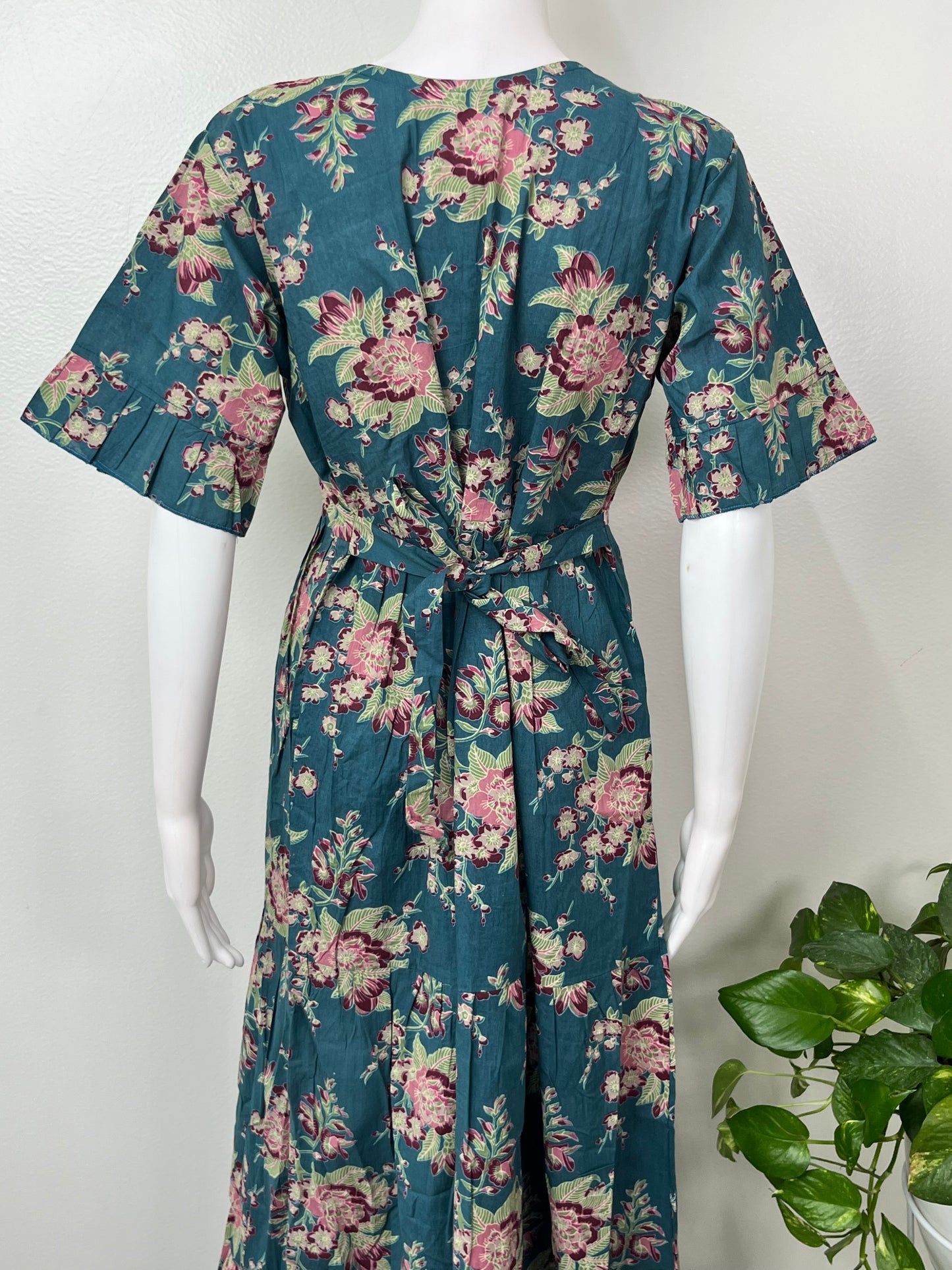 Bottle Green Cambric Cotton Umbrella Style Nightgown
