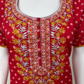 Red Cambric Cotton Nightgown Soft & Comfortable