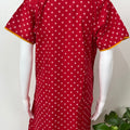 Red Cambric Cotton Nightgown Soft & Comfortable