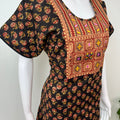 Kalamkari Embroidered Cambric Cotton Nighty for Women