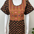 Kalamkari Embroidered Cambric Cotton Nighty for Women